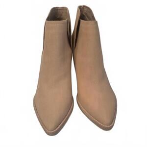Nwot Dolce Vita Style Spade Tan Beige Nubuck Leather Bootie Short Boot Pointed T